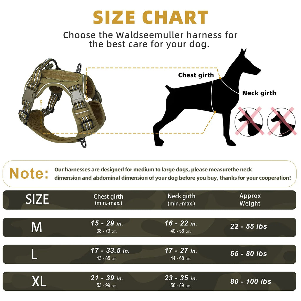 Tactical MOLLE Dog Vest Harness