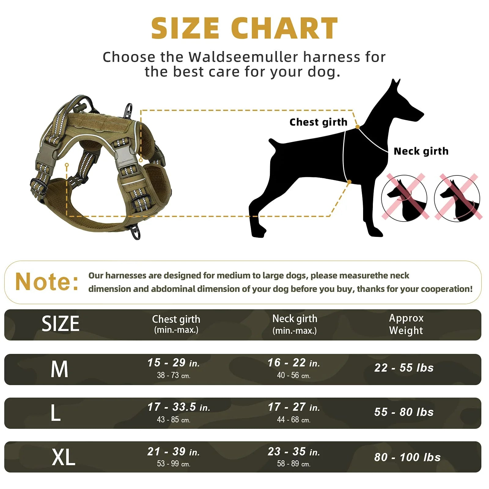 Tactical MOLLE Dog Vest Harness
