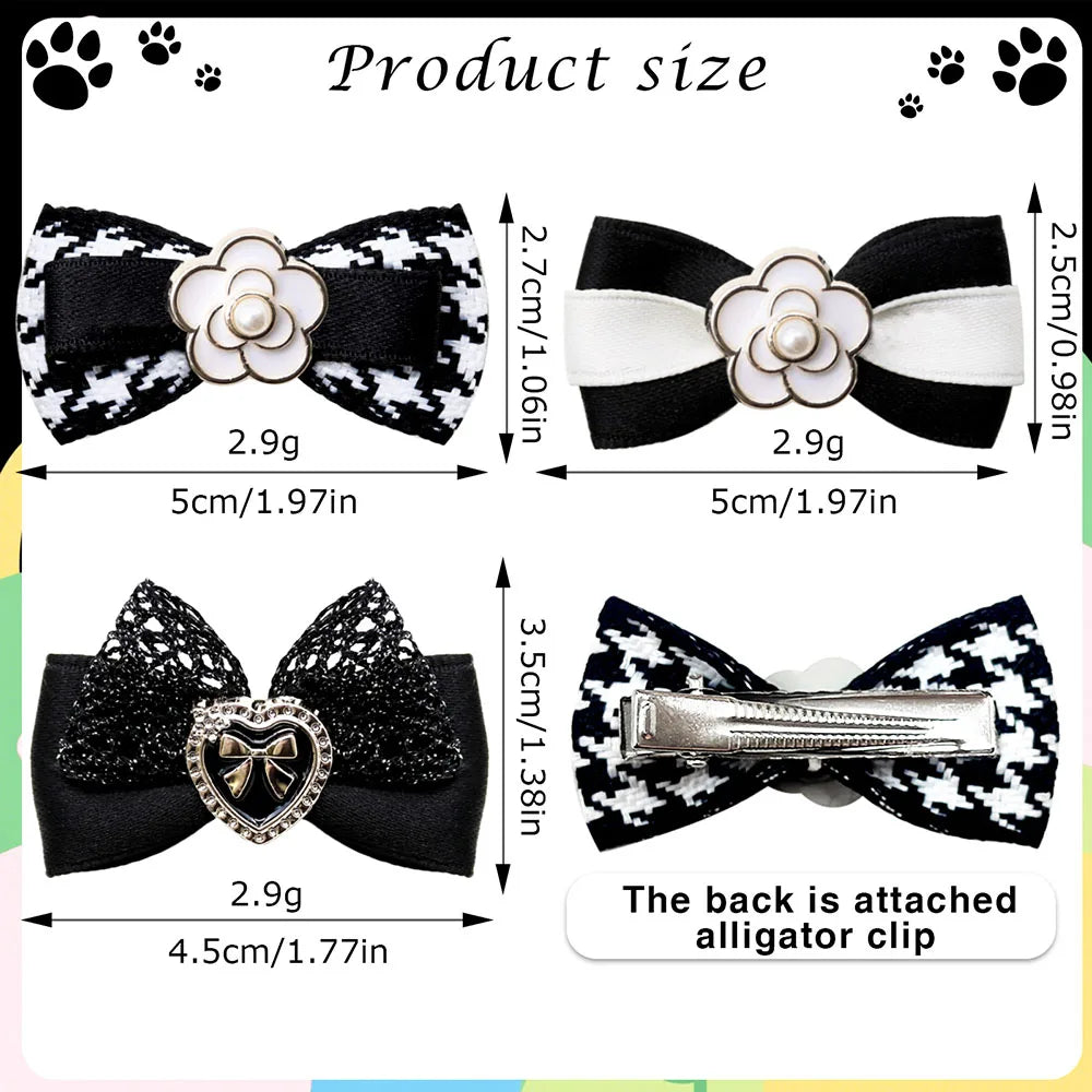 Luxury Pearl Dog Hair Bows — Pack of 10