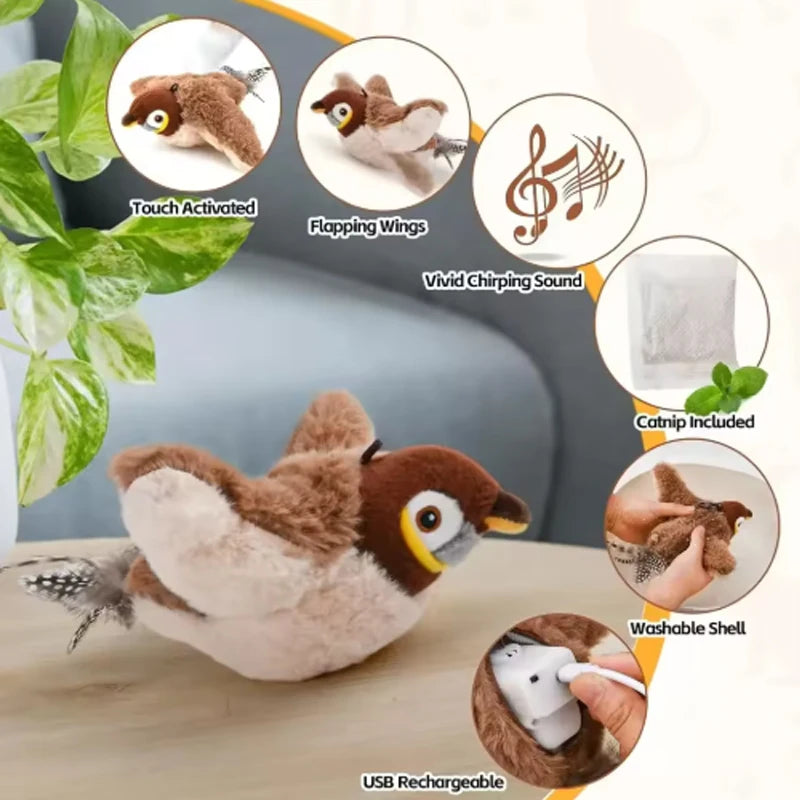 Simulated Bird Cat Interactive Toy
